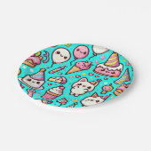 誕生日かわいいパターン ペーパープレート (アングル)