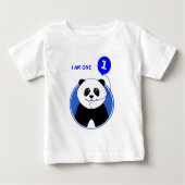 誕生日かわいいパンダカスタム文字 ベビーTシャツ (正面)