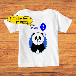 誕生日かわいいパンダカスタム文字 ベビーTシャツ