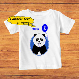 誕生日かわいいパンダカスタム文字 ベビーTシャツ