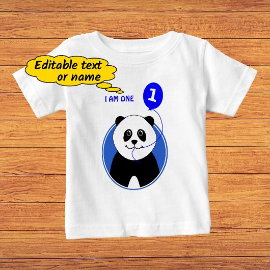 誕生日かわいいパンダカスタム文字 ベビーTシャツ