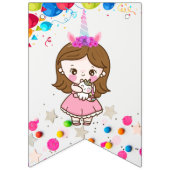 誕生日かわいいプリンスレインボーユニコーン魔法 バンティングフラッグ (第1の旗)