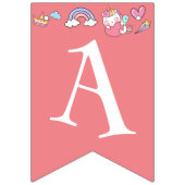 誕生日かわいいプリンスレインボーユニコーン魔法 バンティングフラッグ (第3の旗)