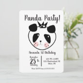 誕生日かわいいモダンパンダ 招待状 (スタンド正面)