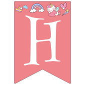 誕生日かわいいレインボーユニコーン銀河系パーティー バンティングフラッグ (第2の旗)