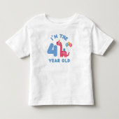 誕生日かわいい恐竜 – 4歳 トドラーTシャツ (正面)