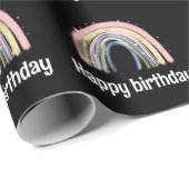 誕生日かわいい金ゴールドレインボースターズパステル ラッピングペーパー (ロールコーナー)