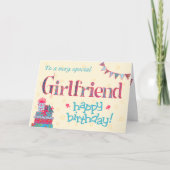 誕生日かわいらしのカード、贈り物の束 カード (正面)