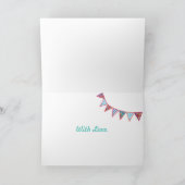 誕生日かわいらしカード(シスター、バンティング、ギフト用) カード (内部)