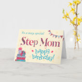 誕生日かわいらしカード(ステップママ用),バンティング用,ギフト用 カード (黄色い花)