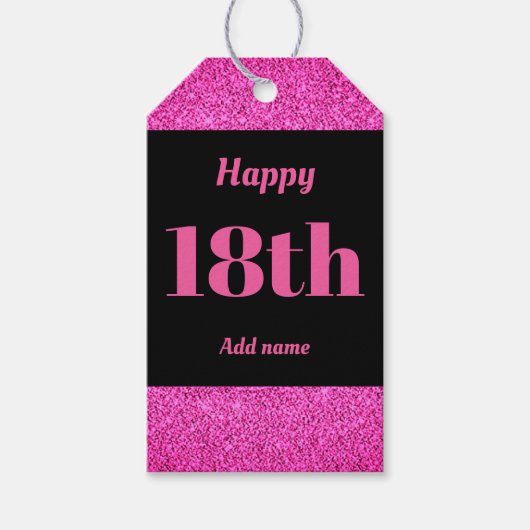 誕生日かわいらしパーソナライズされたプレゼントラベル18日 ギフトタグ (正面)