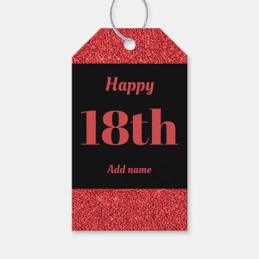 誕生日かわいらしパーソナライズされたプレゼントラベル18日 ギフトタグ (正面)