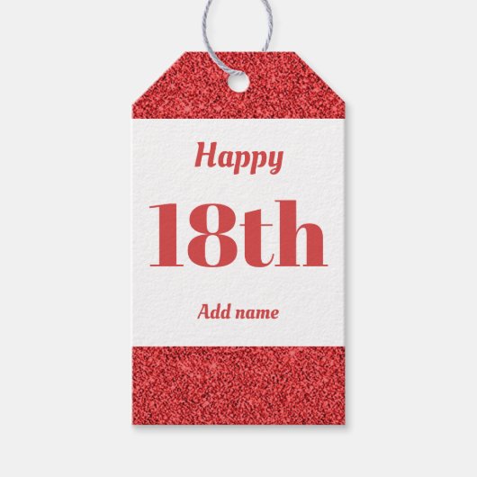 誕生日かわいらしパーソナライズされたプレゼントラベル18日 ギフトタグ (正面)