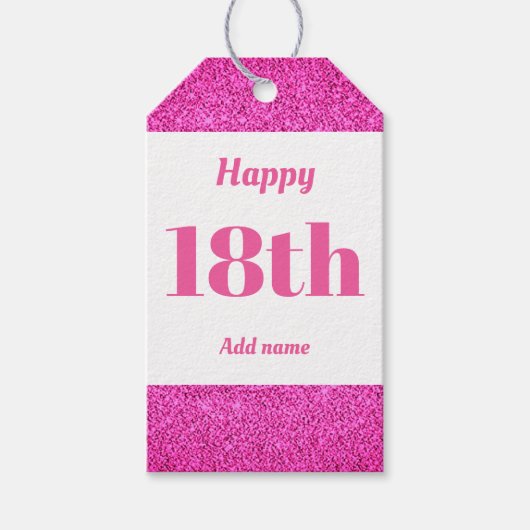 誕生日かわいらしパーソナライズされたプレゼントラベル18日 ギフトタグ (正面)