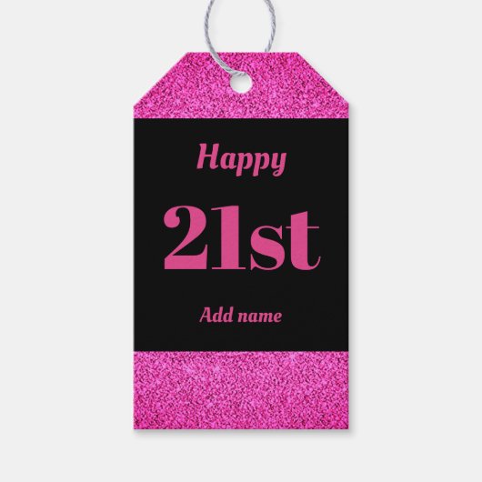 誕生日かわいらしパーソナライズされたプレゼントラベル21日 ギフトタグ (正面)