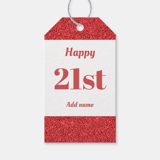 誕生日かわいらしパーソナライズされたプレゼントラベル21日 ギフトタグ (正面)