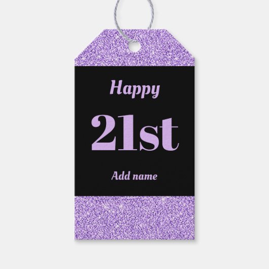 誕生日かわいらしパーソナライズされたプレゼントラベル21日 ギフトタグ (正面)