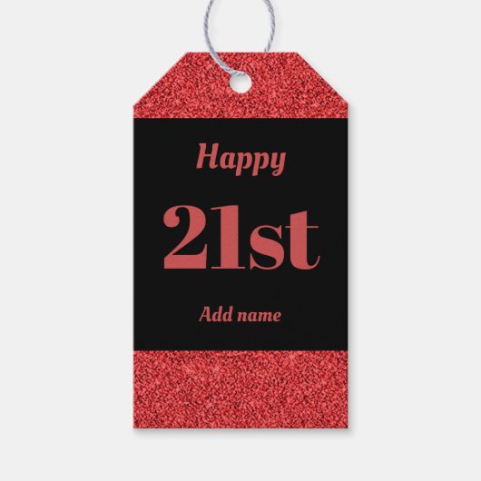 誕生日かわいらしパーソナライズされたプレゼントラベル21日 ギフトタグ (正面)