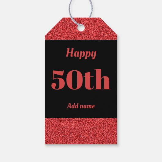 誕生日かわいらしパーソナライズされたプレゼントラベル50日 ギフトタグ (正面)