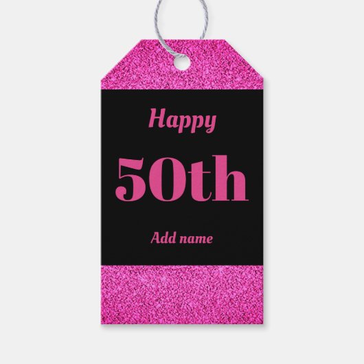 誕生日かわいらしパーソナライズされたプレゼントラベル50日 ギフトタグ (正面)