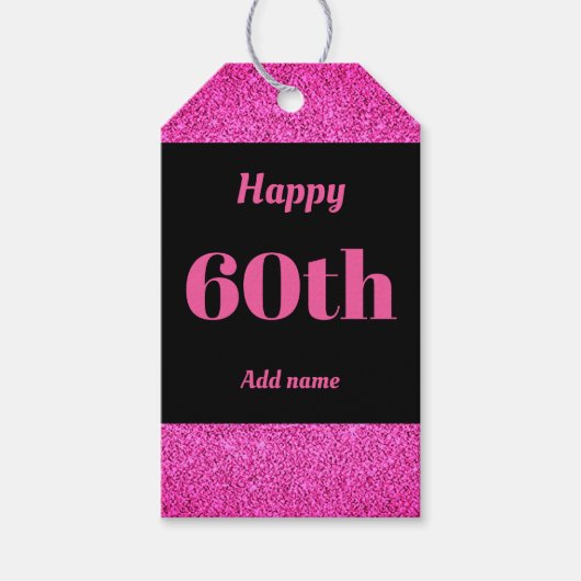 誕生日かわいらしパーソナライズされたプレゼントラベル60日 ギフトタグ (正面)