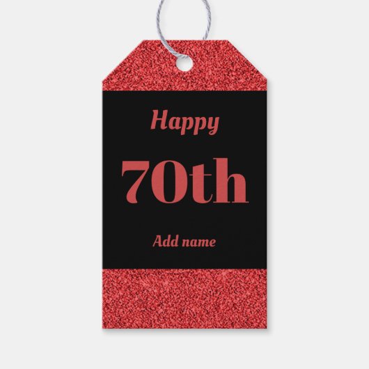 誕生日かわいらしパーソナライズされたプレゼントラベル70日 ギフトタグ (正面)