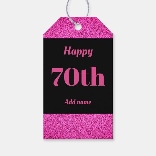 誕生日かわいらしパーソナライズされたプレゼントラベル70日 ギフトタグ (正面)