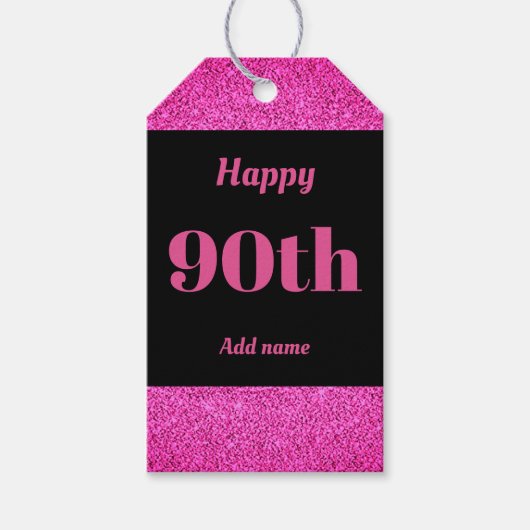 誕生日かわいらしパーソナライズされたプレゼントラベル90日 ギフトタグ (正面)