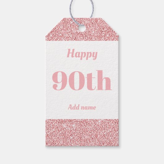 誕生日かわいらしパーソナライズされたプレゼントラベル90日 ギフトタグ (正面)