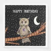 誕生日かわいらしブラウンアウルパープルクリスタルムーンスター (正面)