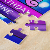 誕生日かわいらしユニコーンとバルーン白熱［赤熱］光を放つ付き ジグソーパズル (側面)