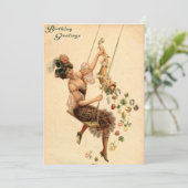 誕生日かわいらし、スイングの女、ヴィンテージ シーズンカード (スタンド正面)