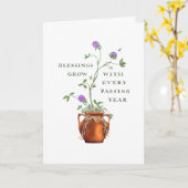 誕生日か恵みは育ちます カード (黄色い花)