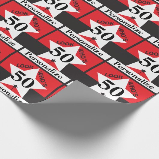 -誕生日か50はだれであるか見て下さい ラッピングペーパー (角)