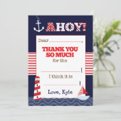 誕生日がお航海の礼のメモを記入します サンキューカード (スタンド正面)