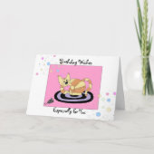 誕生日がマットの上で猫を願う カード (正面)