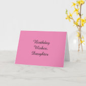誕生日が娘を望む、ピンク色。 カード (黄色い花)