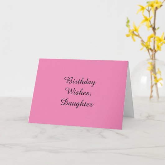誕生日が娘を望む、ピンク色。 カード (黄色い花)