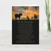 誕生日が年を取る美しい馬と言葉 カード (正面)