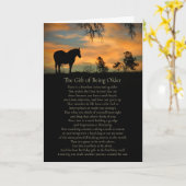 誕生日が年を取る美しい馬と言葉 カード (黄色い花)