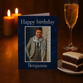 誕生日が彼の写真を願う カード