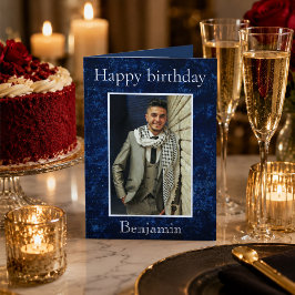 誕生日が彼の写真を願う カード