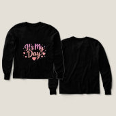 誕生日が特別な日になるキュートなティーンガールTシャツ (デザイン 正面&背面)