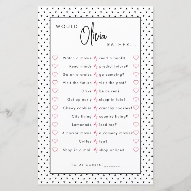 誕生日が編集可能なゲームシートに名前を付ける (正面)