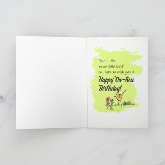 誕生日が遅い鳥 カード (内部)