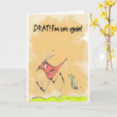 誕生日が遅い鳥 カード (黄色い花)