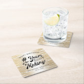 誕生日が金ゴールドを磨き上げた年月 スクエアペーパーコースター (インサイチュ)