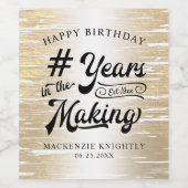 誕生日が金ゴールドを磨き上げた年月 ワインラベル (シングルラベル)