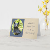 誕生日が食べケーキファースト・アニマル・ユーモア カード (黄色い花)