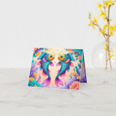 誕生日が魚座になるように生まれた カード (黄色い花)